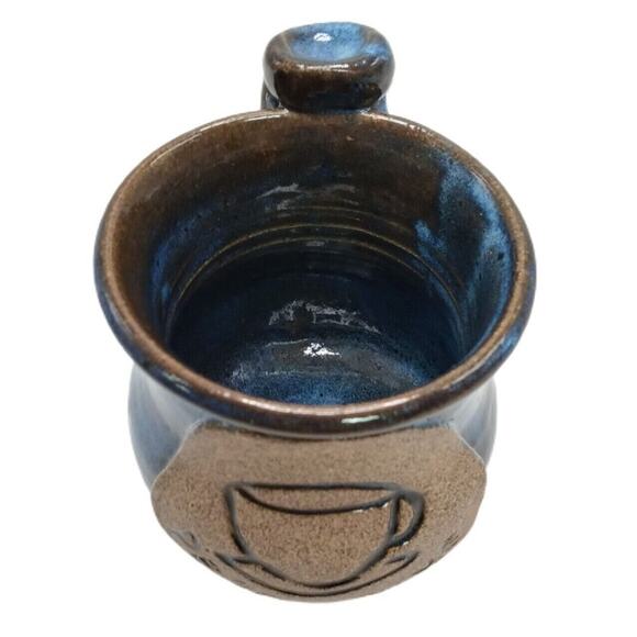 ☕ Perk Avenue Mug 🤎💙 Vintage Signed Pottery Madison GA - Picture 2 of 12